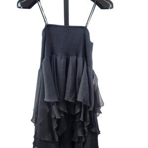 Dance In Paris (Bonjour) Black Ruffled Layered Maxi Dress